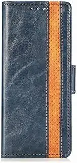 [Laybomo] Phone Case for Samsung Galaxy Z Fold4 Leather Case Foldable for Galaxy Z Fold 4 Cover Shell [Simple Series] with Stand Soft Silicone Flap Case for Samsung Z Fold4, B02