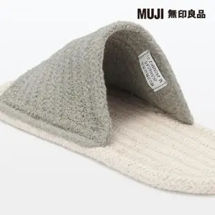 【MUJI 無印良品】室內前開拖鞋/原色*灰色