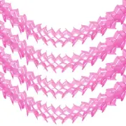 4Pcs Total 40Ft Four-Leaf Tissue Paper Garland Hanging Streamers, Rose Red