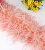 Blush Pink Peach Ostrich Boa 10 ply 2 Yards Long Premium Ostrich Boa - 1 Piece