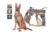 Qttie Tactical Dog Harness No Pull Adjustable Pet Military Working Training Vest Jacket(Camo, Small)