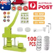 premium Button Maker Badge Press Machine Circle Cutter 100 Buttons 25/37/58MM