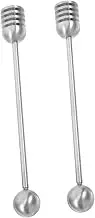 CHILDWEET 2pcs Stainless Steel Honey Dipper Sticks Honey Stirrer Spoon for Tea Coffee and Jam Elegant Kitchen and Party Essential