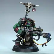 painted ork nobz combi shoota miniature flamer warhammer 40k boyz evil sunz orc