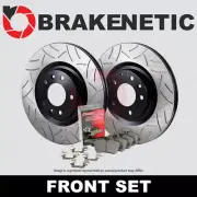 FRONT BRAKENETIC Premium GT Slot Brake Disc Rotors + Posi Pads BPK90333 (for: Mini)