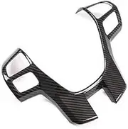 Trim Interior ABS Carbon Fiber/Red Car Steering Wheel Frame Sticker Car Interior For Ranger Wildtrak 2015-22(Carbon fiber)