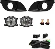 Car Fog Lamp Assembly Car Fog Light LED Day Time Running DRL Wires Harness Switch For Suzuki For Swift 2011 2012 2013 2014 2015 2016 2017 Front Bumper Fog Light(LED WHITE)