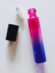 MultiColoured Roll on perfume Vial Glass Bottle Unfilled Set of 9 - R2