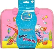 Magic Sensory Busy Book for 3+ Year Old Toddler - Montessori Busy Board with 12 Removable Pages - Alphabet, Numbers, Under Sea and Outer Space - Pink
