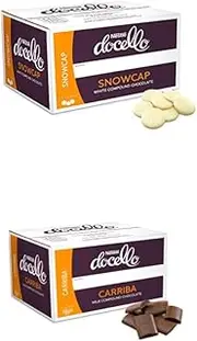 NESTLE PROFESSIONAL DOCELLO Cooking Choc Bundle - 1x Snowcap White Buttons & 1x Carriba Milk Kibble- 5kg each
