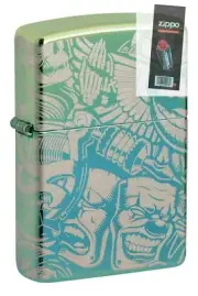 Zippo 48410 Laser 360 Tattoo Theme Design High Polish Lighter + FLINT PACK