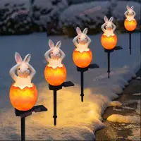 在飛比找蝦皮購物優惠-台南免運☤新款太陽能燈 戶外花園裝飾燈 LED樹脂兔子雕像帶