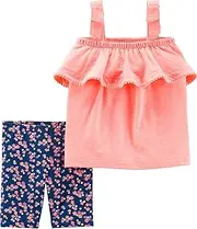 [Carter's] Baby Girls Ruffle Tank Floral Shorts Set