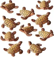 10 Pack Sea Turtle Miniature Turtle Statue Resin Figurines Fairy Garden Accessories Cake Toppers Decorations DIY for Succulent Planter Moss Landscape Terrarium Home Outdoor Décor (10, Sea Turtle)