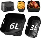 Silicone Air Fryer Liners for Philips Dual Basket Airfryer 3000 Series 6L/3L, Re