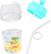 COLLBATH Food Grade Straw Cup for Boy Girl Portable Water Blue Cute Design for Boy Girl Easy to Carry Water Bottle