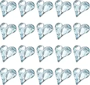 uxcell 20 Pcs 3D Heart Light Blue Nail Rhinestones 12x13mm K9 Glass Crystal Rhinestones Pointed Back Crooked Heart Gems for Nail Charm Art DIY Decoration Craft