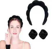 YQkangzhu Makeup Headband for Women, Soft Sponge Spa Headband and Wrist Washband Set, Skincare Headband, Towel Fabric Hair Band, Hair Accessories for Face Washing, Shower Makeup Removal, Facial Mask