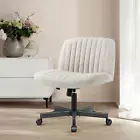 Modern Cross Legged Armless Office Chair, Adjustable Height, 360° Swivel, Uphols
