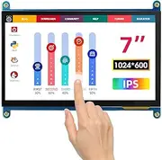 ELECROW 7 Inch 1024×600 Touchscreen for Raspberry Pi: IPS Capacitive Touch Screen LCD Display, Mini Portable Monitor Compatible with Raspberry Pi 5/4/3, BB Black, Banana Pi, Windows 10/8/7 Driver Free