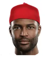 Red Wool Felt Igbo Cap African Fez Kufi Hat