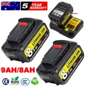 For DeWalt DCB184-X 9.0Ah/8Ah 20V Li-Ion DCB182 DCB200 XR Slide Battery /Charger