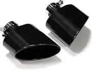 Car Accessories Compatible For Audi A4 A5 A6 A7 Upgrade RS4 RS6 RS5 RS7 Oval Exhaust Muffler Tip Exhaust System(Black)