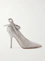 [Valentino Garavani] Valentino Garavani - Crystal-embellished Satin Pumps - Blush - IT40 IT 40 Pink