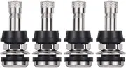 Vaincre 4 PCS TR416 Metal Valve Stems, High Pressure Tire Valve Stems Outer Mount Fits 0.453" and 0.625" Rim Hole, 1 1/2" Long (Silver)
