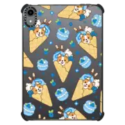 iPad mini (6th gen) iPad Impact Case Cute Corgi Waffle Cone with Blueberry Ice Cream & Macaron with Chocolate Stick - Kawaii Dog Anime Puppy with Sweet Food & Blue Fruit
