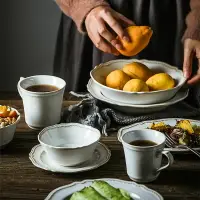 在飛比找樂天市場購物網優惠-尼羅盤子菜盤家用餐盤創意北歐牛排盤西餐盤陶瓷盤子早餐盤湯盤