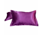 2x Satin Silk Pillow Cases Cushion Cover Pillowcase Home Decor Luxury Bed Purple