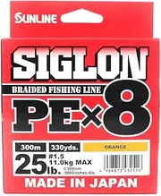 Sunline Siglon PE x8 Braid Line 300m Orange 25lb