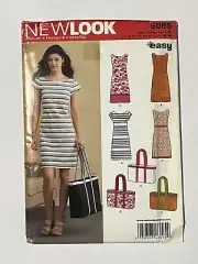 New Look 6095 Shift Dress & Tote Bag Uncut Sewing Pattern sz 10-22