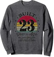 [X.Style] Built 23 Years Ago 23rd Birthday All Parts Original 2000 Sweatshirt ds1070 Sweatshirt (S) Dark Heather Grey
