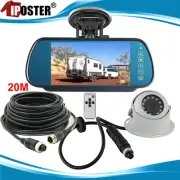 7" Mirror Monitor + Whit Round Dome Camera for Caravan RV Rear View Reversing