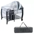 All IN 1 Baby Travel Cot Infant Bassinet Portacot Foldable Playpen Bedside Crib