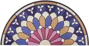 European Style Semicircle Shape Entrance Door Rug Shoes Scraper Mats Dirt Trapper Front Door Mat PVC Material Indoor and Outdoor Mats for Front Door, Easy to Clean - 40x80cm