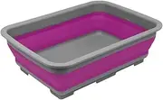 Ram® Collapsible Washing Up Bowl - Portable 10 Litre Water Storage Basin Ideal for Camping, Caravans, Outdoor Activities, Kitchen and More - Purple