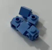 LEGO Parts - Medium Blue Brick, Modified 1 x 1 with Studs on side, 26604, QTY 5