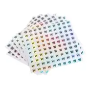 Capital Letter Stickers, Alphabet W Round Self-Adhesive Reflective 15 Sheets