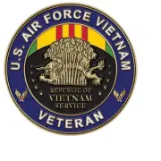Air Force Vietnam Medallion for Box Cremation Urn/Flag Case - 3 Inch Diameter