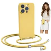 Crossbody Lanyard Strap Case for iPhone 13 Mini, Neck Cross Body, Yellow