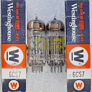 Matched Pair 6CS7 Westinghouse NOS black plate/halo getter Vacuum Tubes: Leben