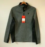 NEW $99 Spyder Outbound Midweight Stryke 1/4 ZIP Sweater Jacket Gray Black Small
