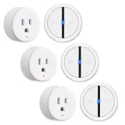 Wireless Remote Control Outlet Plug Expandable Light Switch 500 FT White 3 Packs