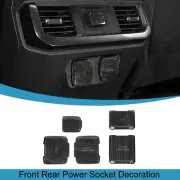 Black Wood Front Rear Power/USB Socket Cover Trim for Ford F150 2021 2022 2023