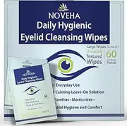 Hygienic Eyelid and Eyelash Wipes for Blepharitis and Itchy Eyes, Box of 60 Individually Wrapped Eyelash Wipes, Natural Makeup Remover and Daily Cleaner