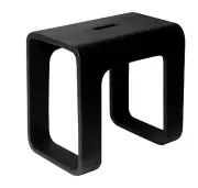 ALFI brand ABST99BM Black Matte Solid Surface Resin Bathroom / Shower Stool