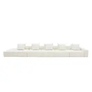 [James Lane] Riley Boucle Ivory Modular Sofa - 1x Arm, 4x Armless, 1x Left Terminal